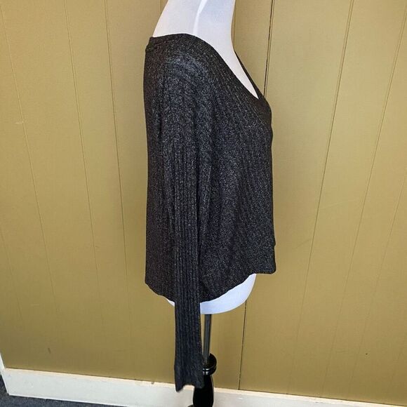 Victoria’s Secret Pink women S v-cut ribbed Longsleeve top black - Picture 5 of 9